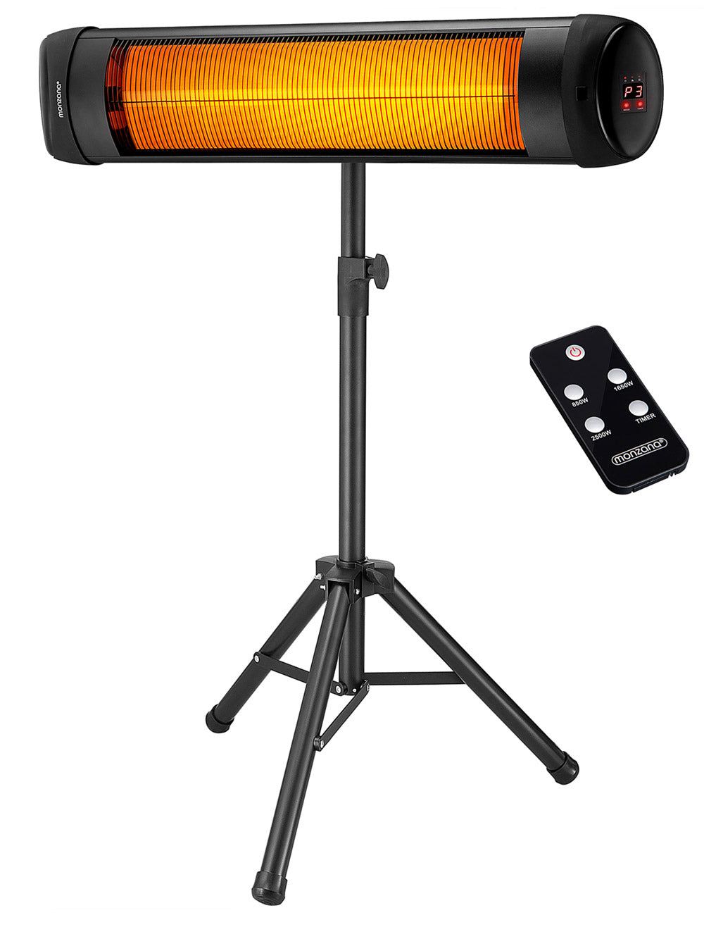 Stufa ad infrarossi 2500W colore nero