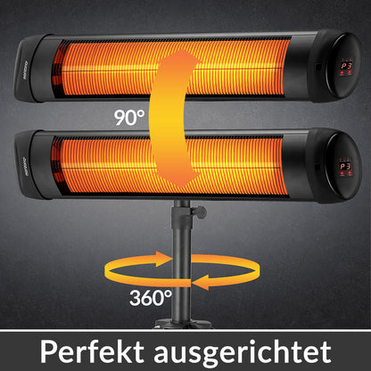 Stufa ad infrarossi 2500W colore nero