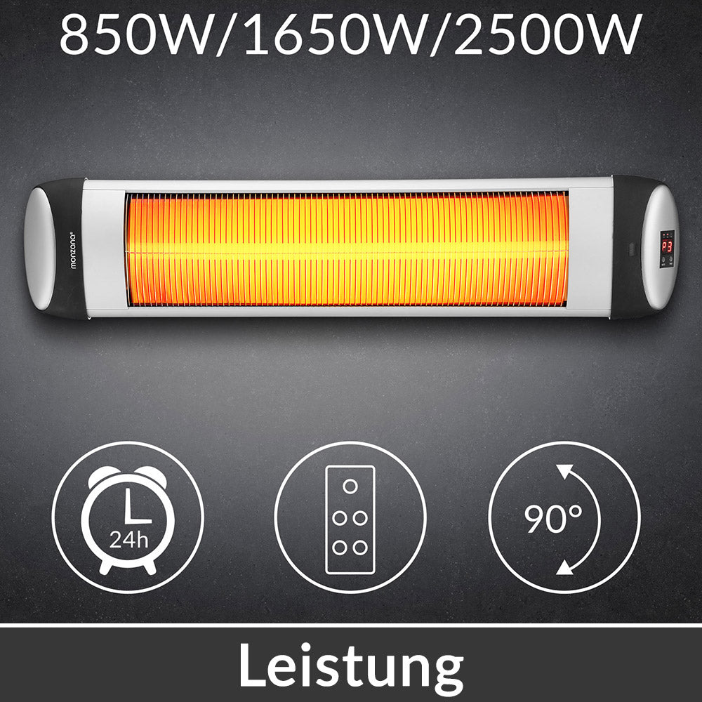 Stufa ad infrarossi 2500W color argento