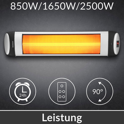 Stufa ad infrarossi 2500W color argento