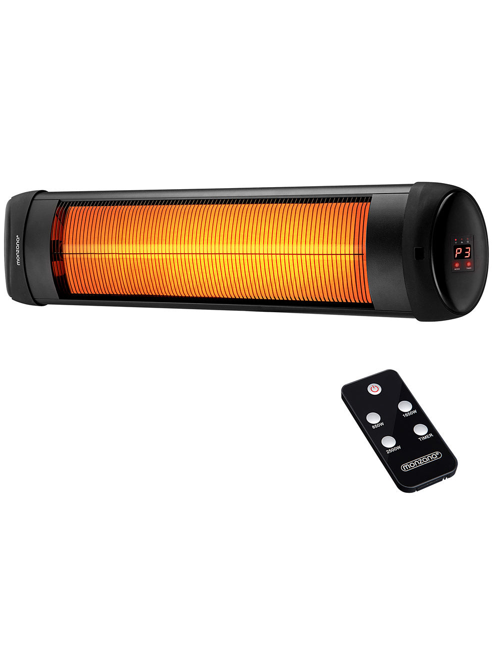 Stufa a infrarossi 2500W nera