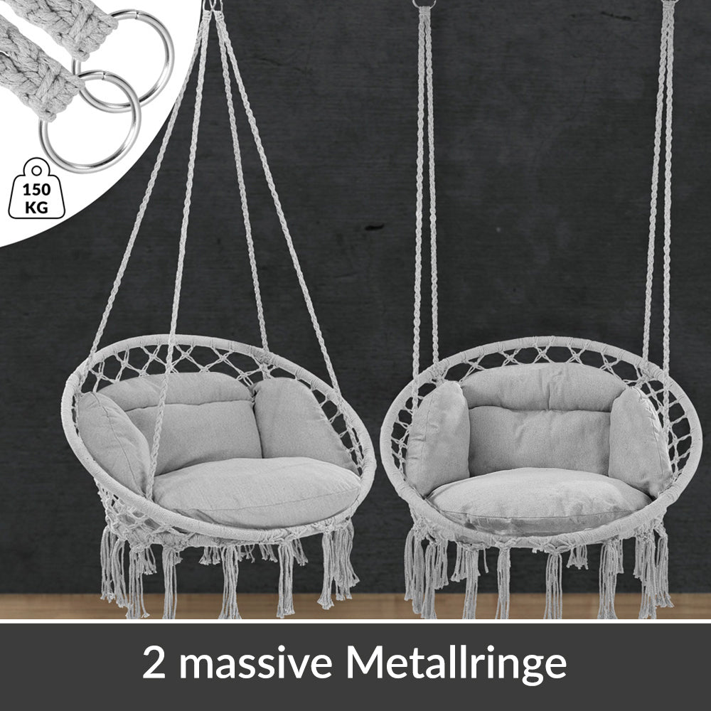 Poltrona sospesa grigio chiaro 80x60x140cm