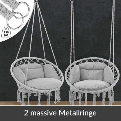 Poltrona sospesa grigio chiaro 80x60x140cm