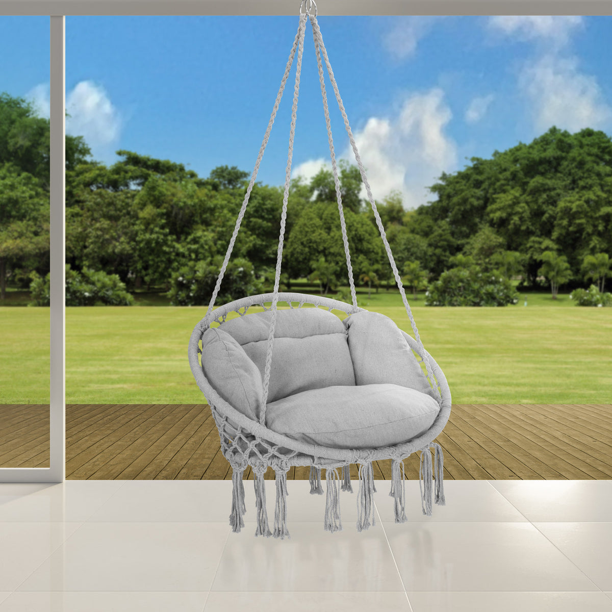 Poltrona sospesa grigio chiaro 80x60x140cm