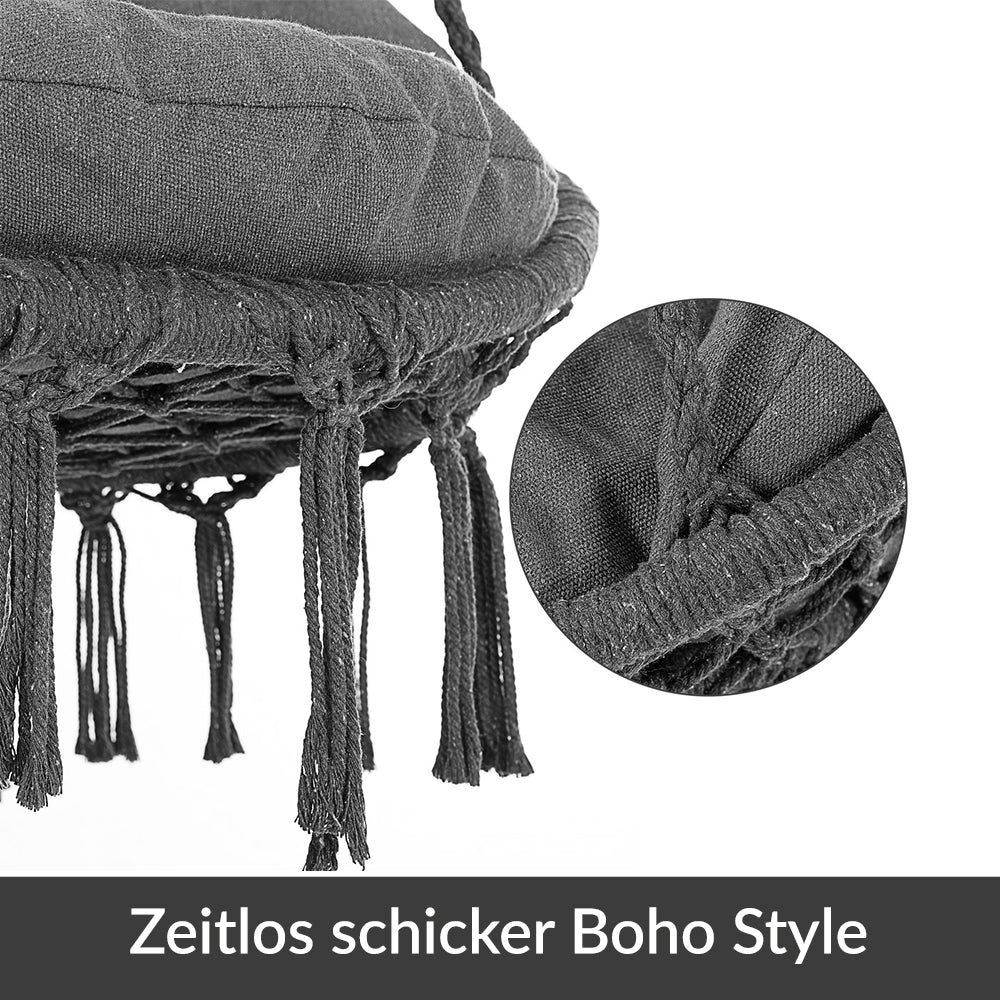 Poltrona sospesa antracite 80x60x140cm