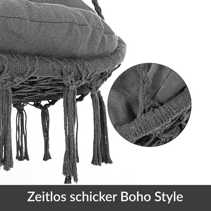 Poltrona sospesa antracite 80x60x140cm