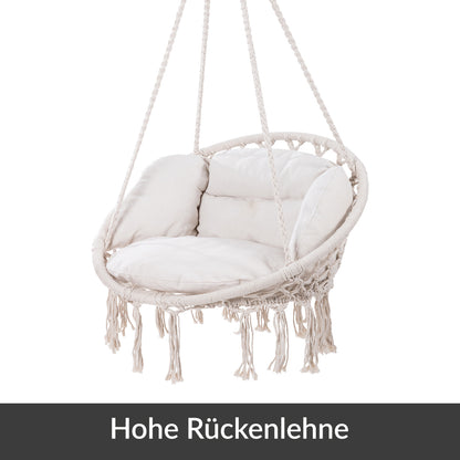 Poltrona sospesa crema 80x60x140cm
