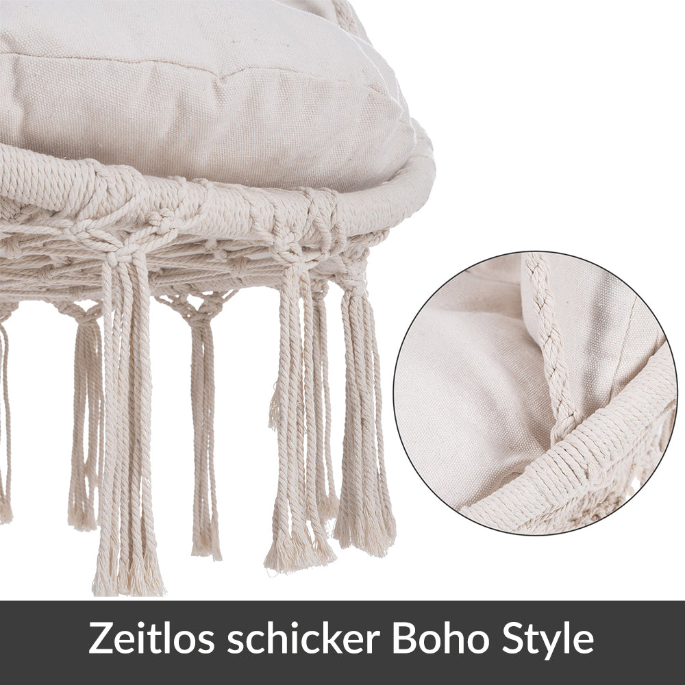 Poltrona sospesa crema 80x60x140cm