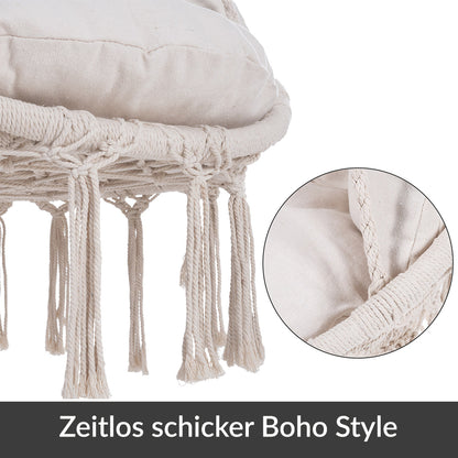 Poltrona sospesa crema 80x60x140cm