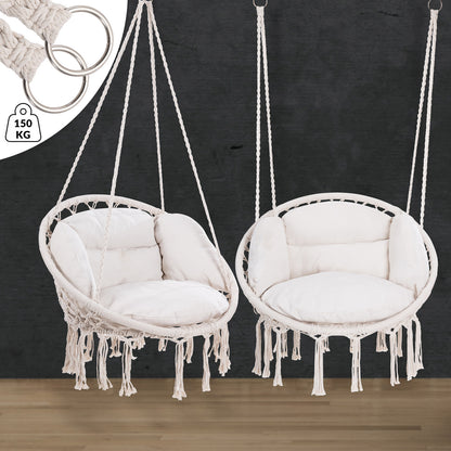 Poltrona sospesa crema 80x60x140cm