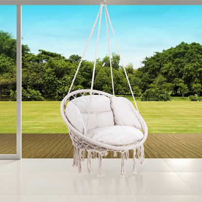 Poltrona sospesa crema 80x60x140cm