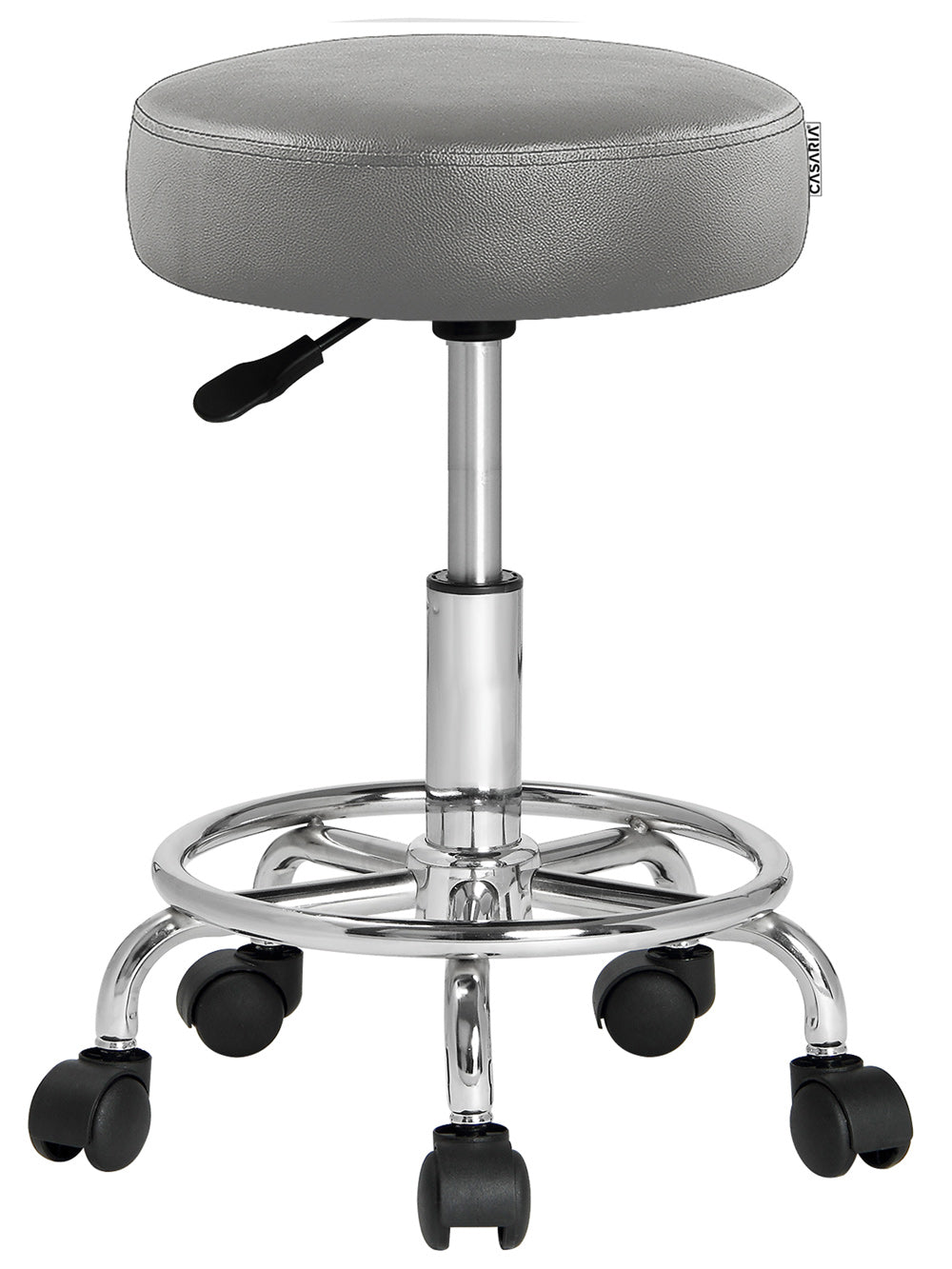Sgabello girevole altezza regolabile grigio 56x56x46-61cm