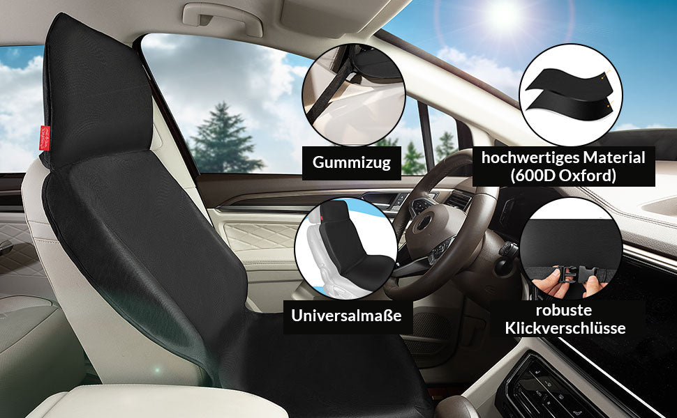 Coprisedile auto set singolo nero 160x66cm