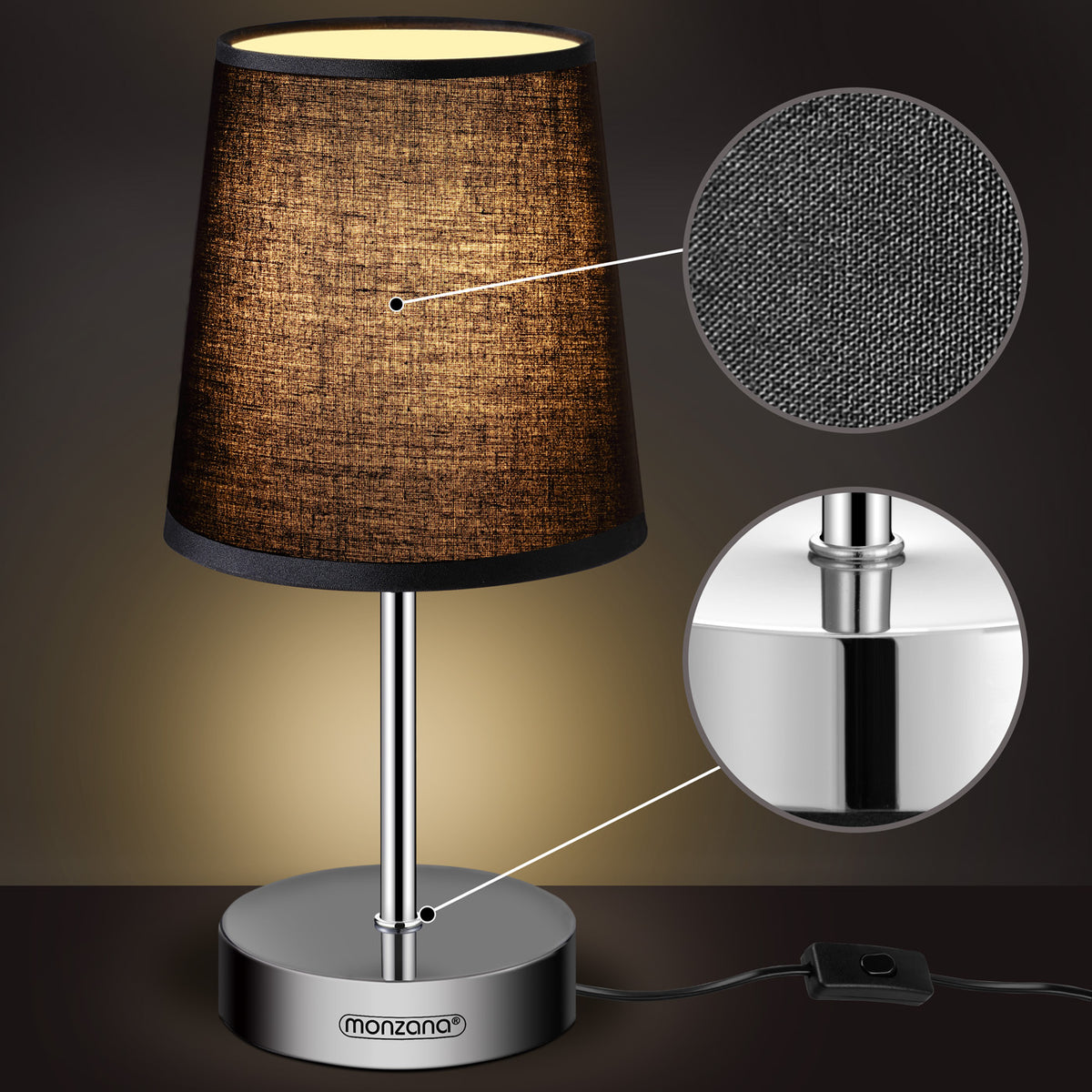 Lampada da comodino antracite