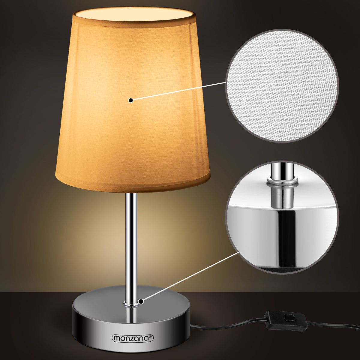 Lampada da comodino bianco