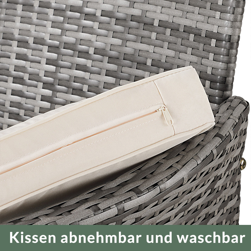 Panca da giardino Kino grigio polyrattan 143x55x88cm
