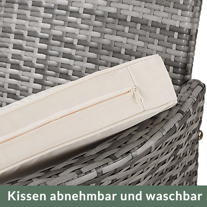 Panca da giardino Kino grigio polyrattan 143x55x88cm