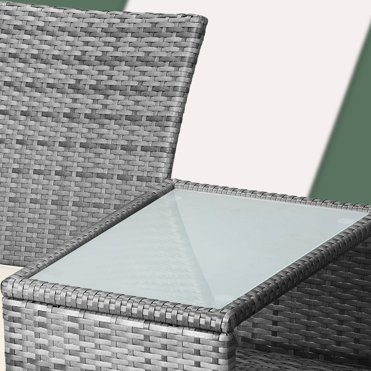 Panca da giardino Kino grigio polyrattan 143x55x88cm