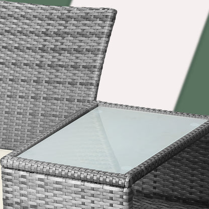 Panca da giardino Kino grigio polyrattan 143x55x88cm