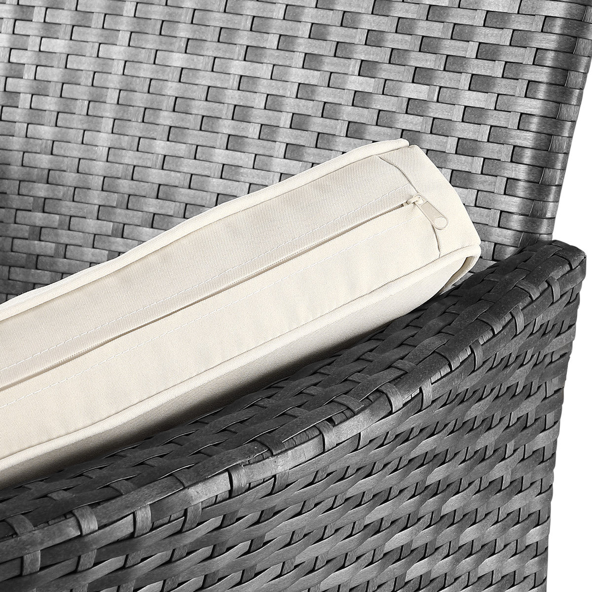 Panca da giardino Kino grigio polyrattan 143x55x88cm