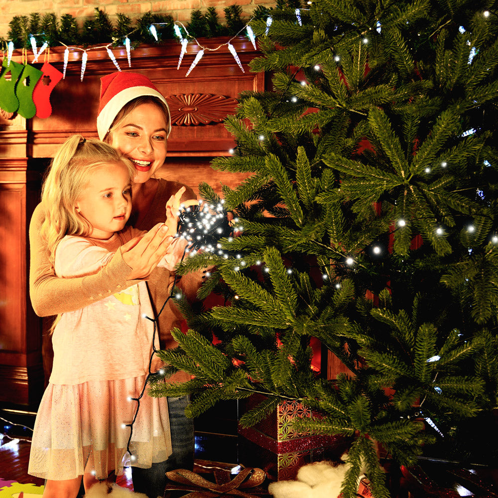 Luci di Natale bianco freddo 11,5m con timer