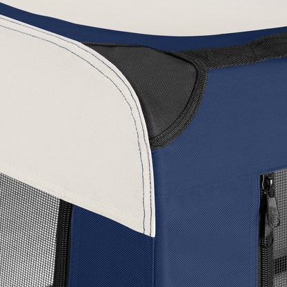 Trasportino per cani blu navy S 50x34x36cm pieghevole