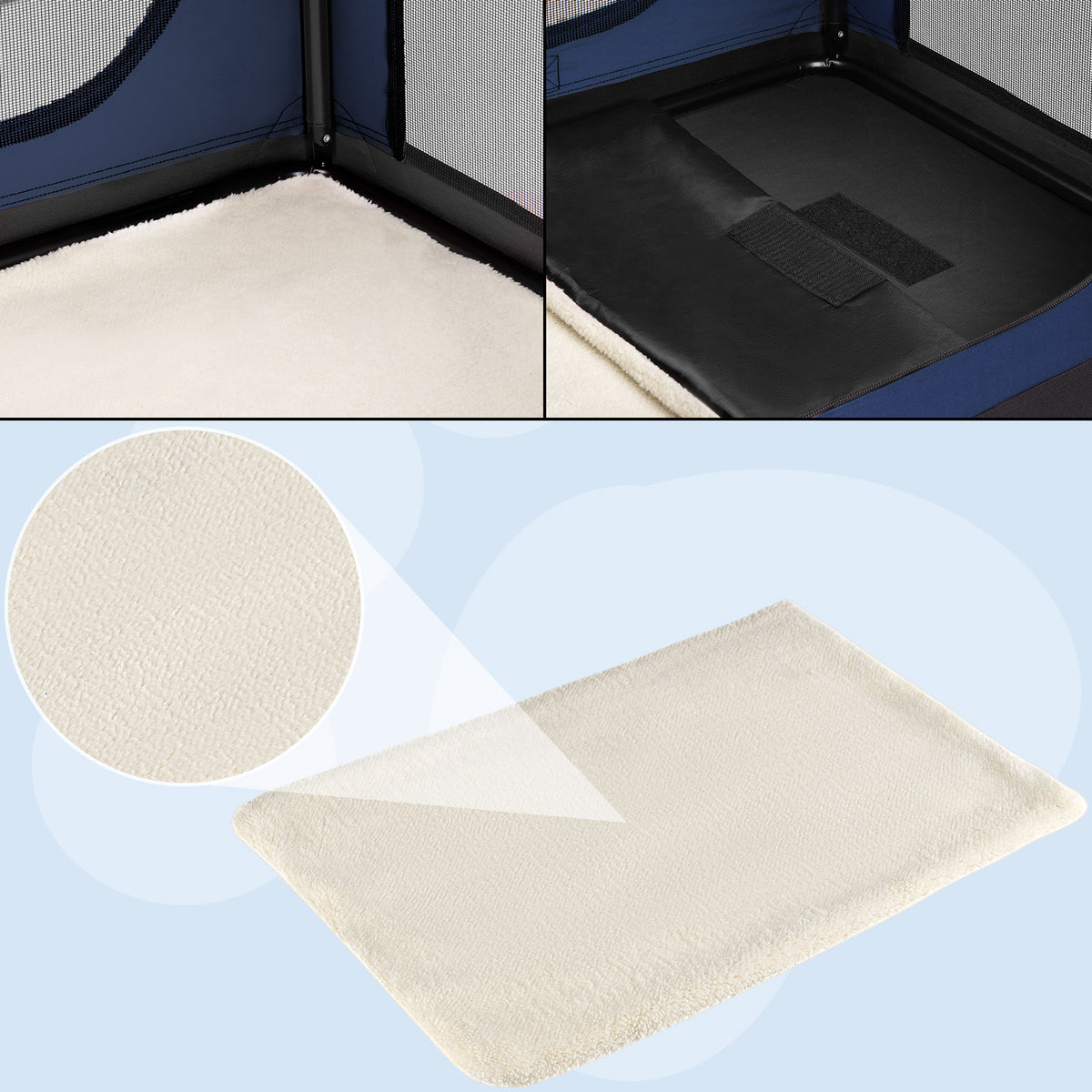 Trasportino per cani blu navy S 50x34x36cm pieghevole