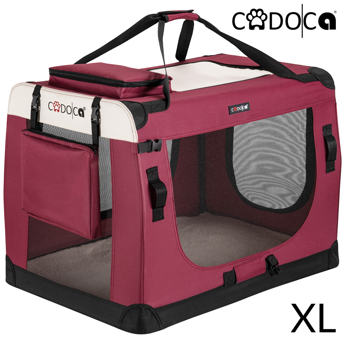 Trasportino per cani bordeaux XL 82x56x58cm pieghevole