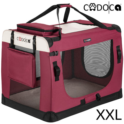 Trasportino per cani bordeaux XXL 90x60x66cm pieghevole