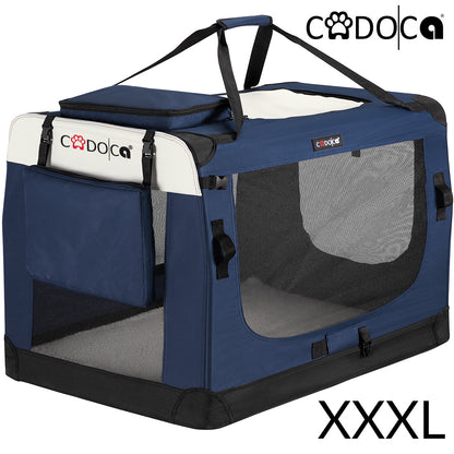 Trasportino per cani blu navy XXXL 101x70x70cm pieghevole