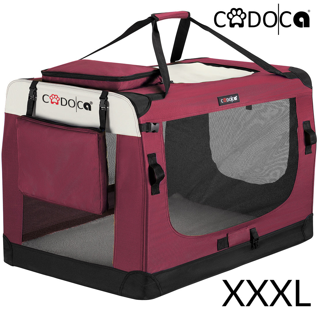 Trasportino per cani bordeaux XXXL 101x70x70cm pieghevole