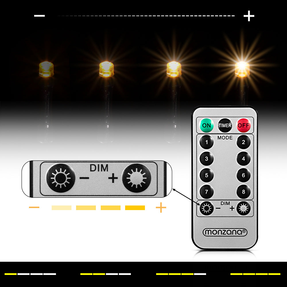 Catena di luci Natale 400 LED bianco caldo 40m telecomando