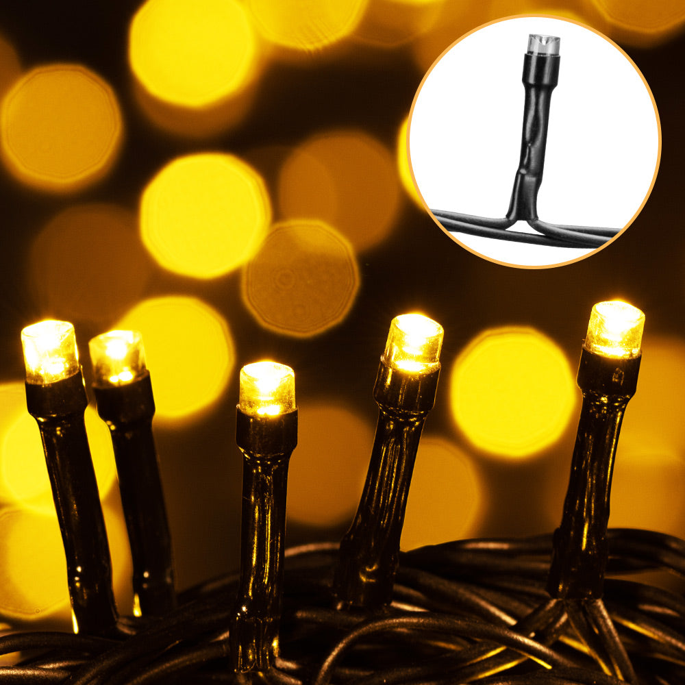 Catena di luci Natale 400 LED bianco caldo 40m telecomando
