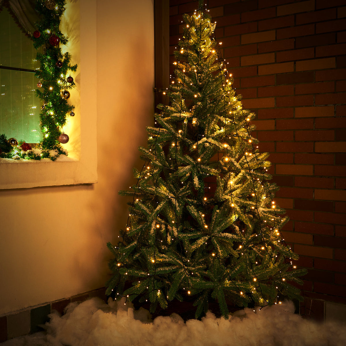 Catena di luci Natale 400 LED bianco caldo 40m