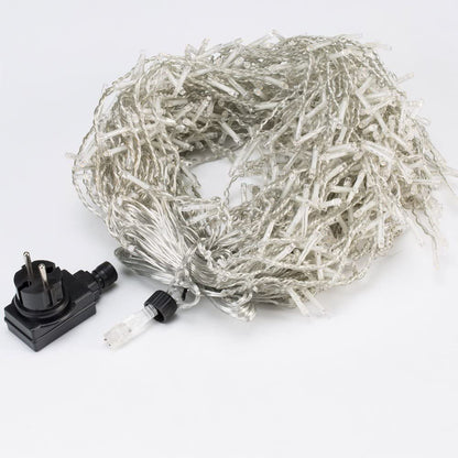 Catena di luci Natale 400 LED transparente bianco caldo 40m