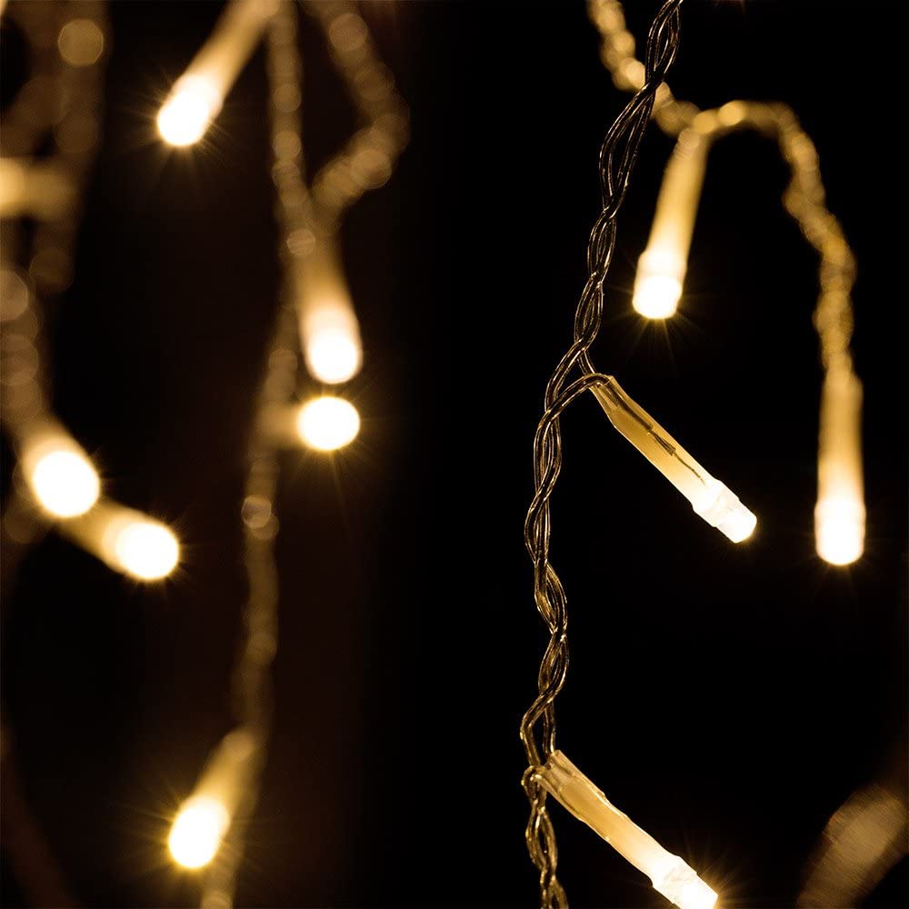 Catena di luci Natale 400 LED transparente bianco caldo 40m