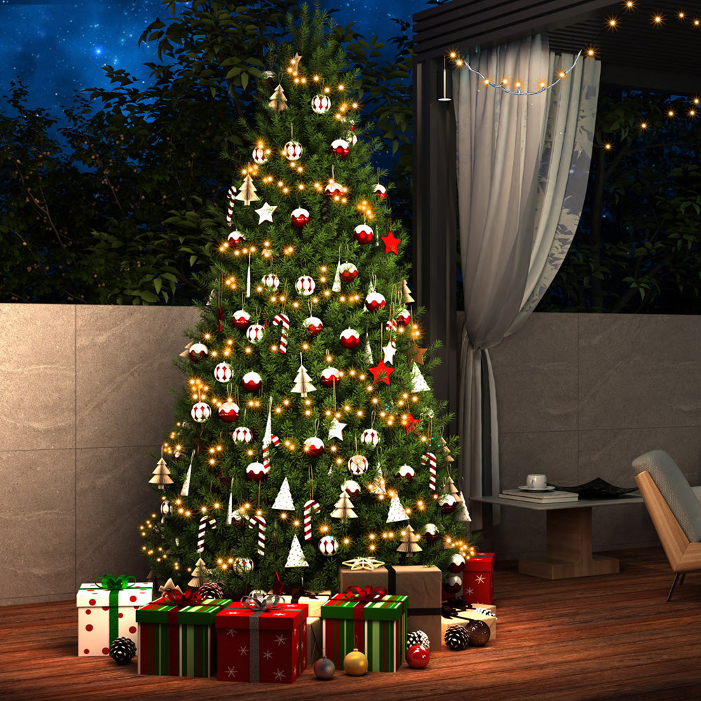 Catena di luci Natale 400 LED transparente bianco caldo 40m