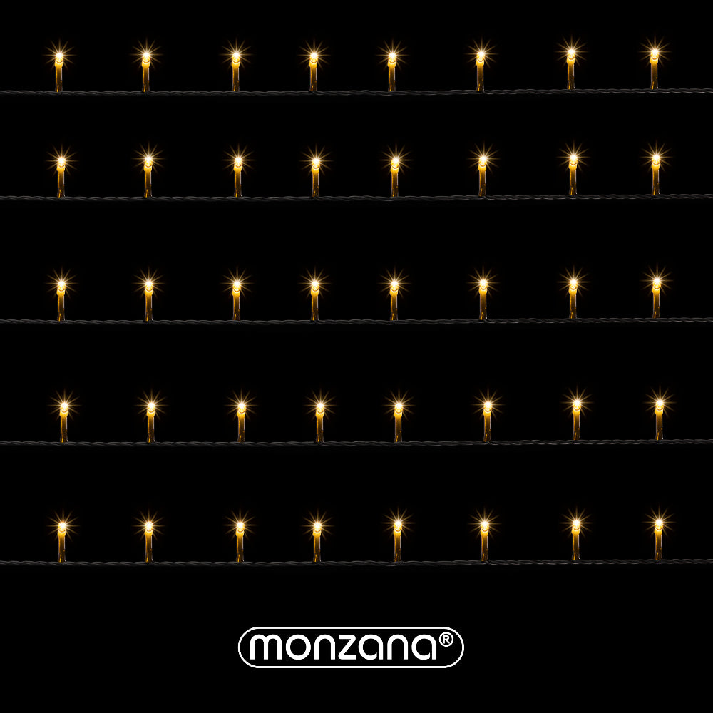 Catena di luci Natale 600 LED bianco caldo 60m telecomando