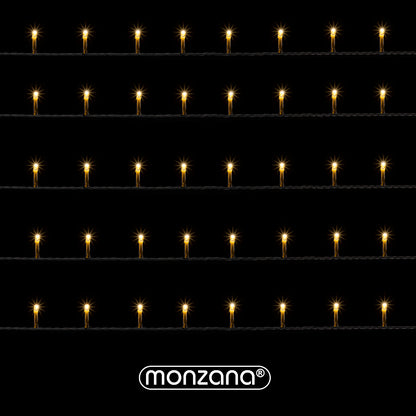 Catena di luci Natale 600 LED bianco caldo 60m telecomando