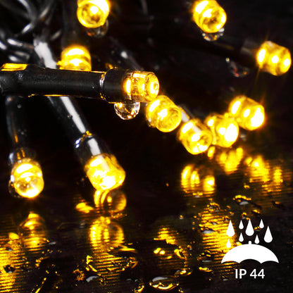 Catena di luci Natale 600 LED bianco caldo 60m telecomando