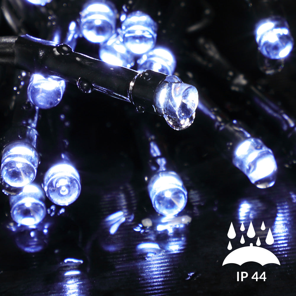 Catena di luci Natale 600 LED bianco freddo 60m telecomando