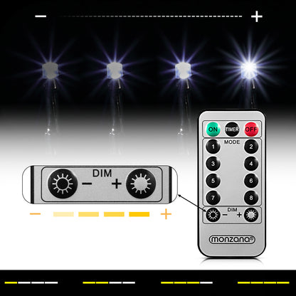 Catena di luci Natale 600 LED bianco freddo 60m telecomando