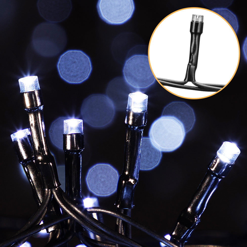 Catena di luci Natale 600 LED bianco freddo 60m telecomando