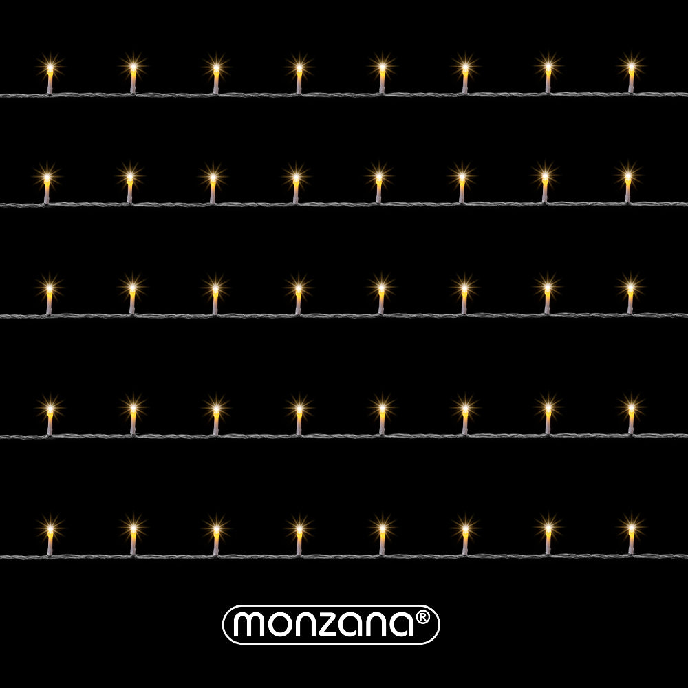 Catena di luci Natale 600 LED transparente bianco caldo 60m