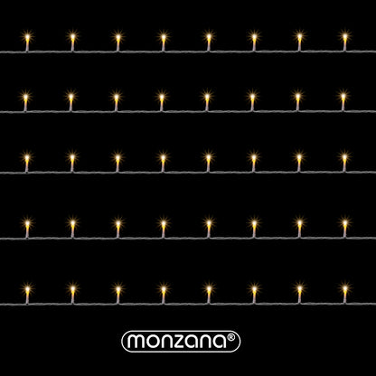 Catena di luci Natale 600 LED transparente bianco caldo 60m