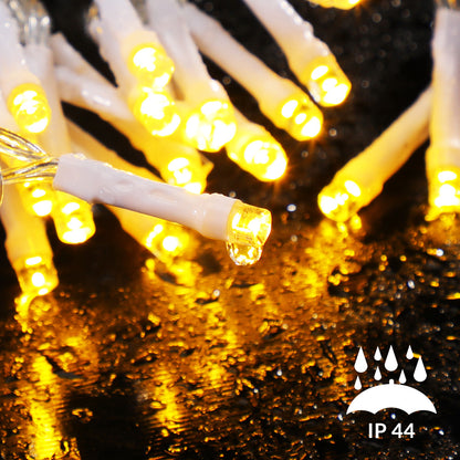 Catena di luci Natale 600 LED transparente bianco caldo 60m