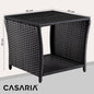 Tavolino da giardino nero 45x45x40cm altezza regolabile