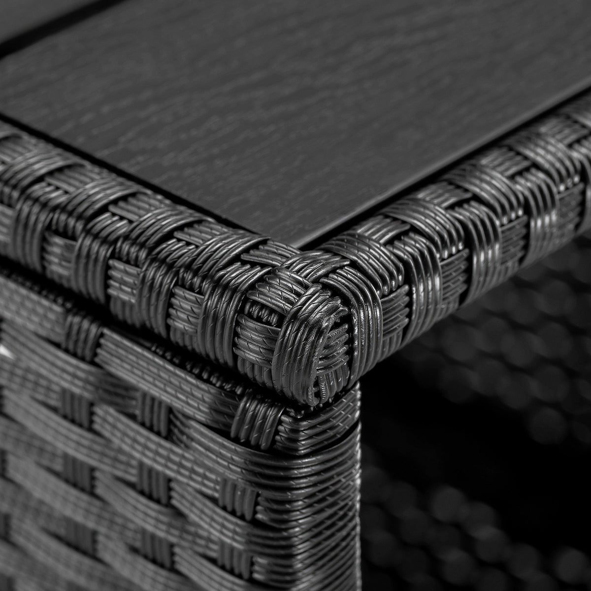 Tavolino da giardino nero 45x45x40cm altezza regolabile