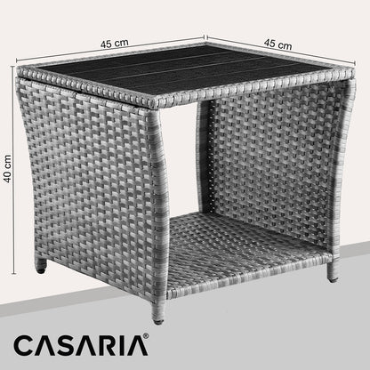 Tavolino da giardino grigio 45x45x40cm altezza regolabile