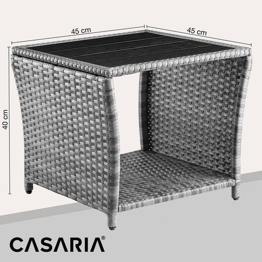 Tavolino da giardino grigio 45x45x40cm altezza regolabile
